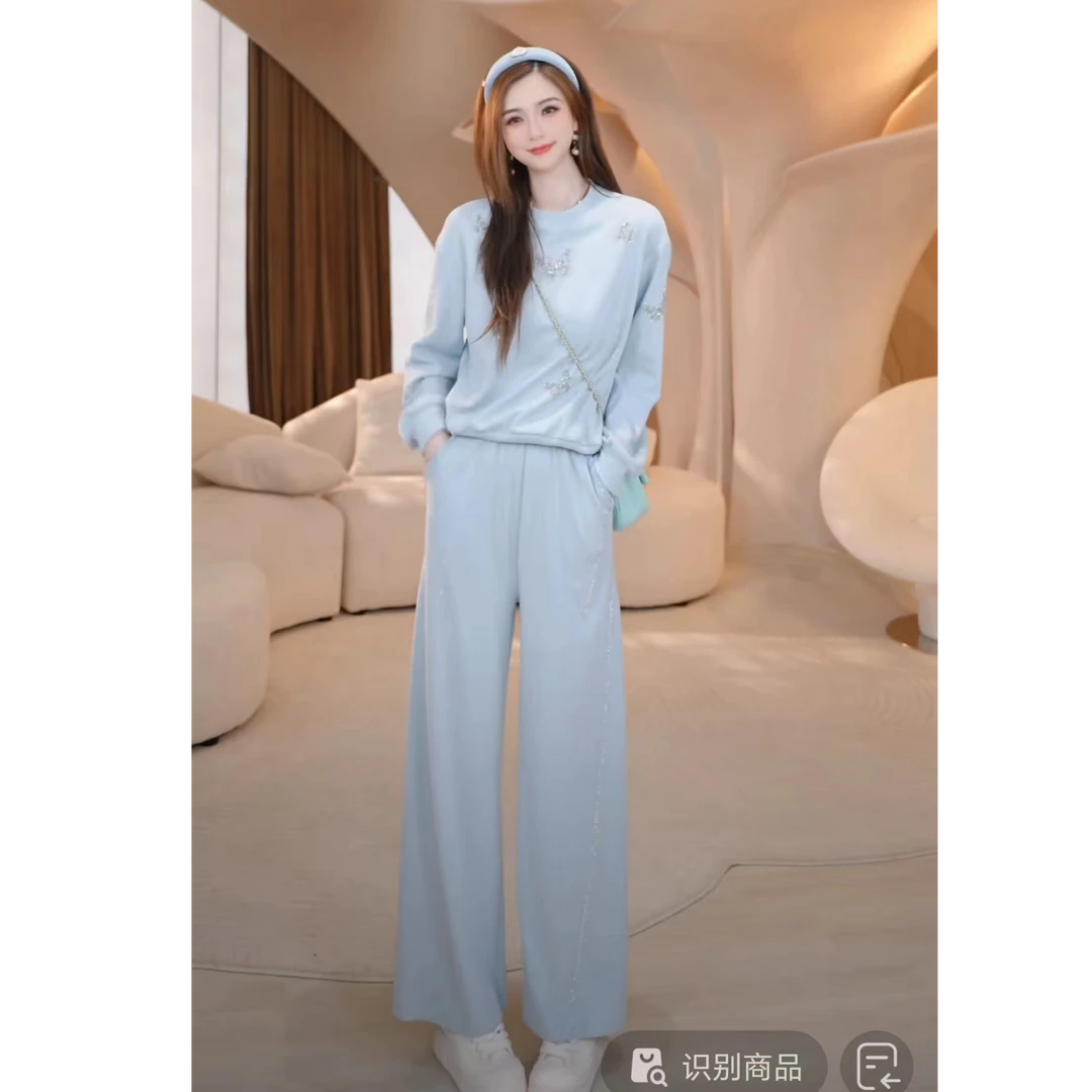 COCO BECCI【流光蝴蝶】蝴蝶烫钻优雅精致时尚套装CFLJC354112