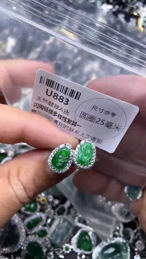 【闪购商品】翡翠颈饰未镶嵌U883戒指 有瑕疵 多样性发其一