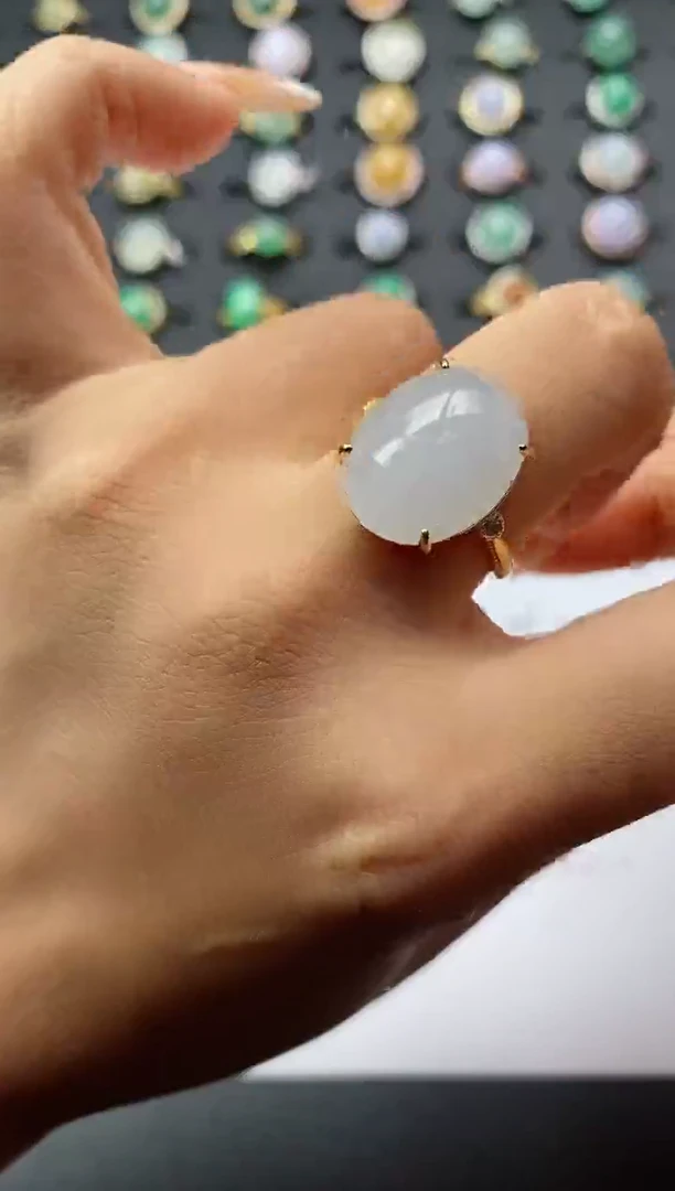 翡翠戒指银S925镶嵌.