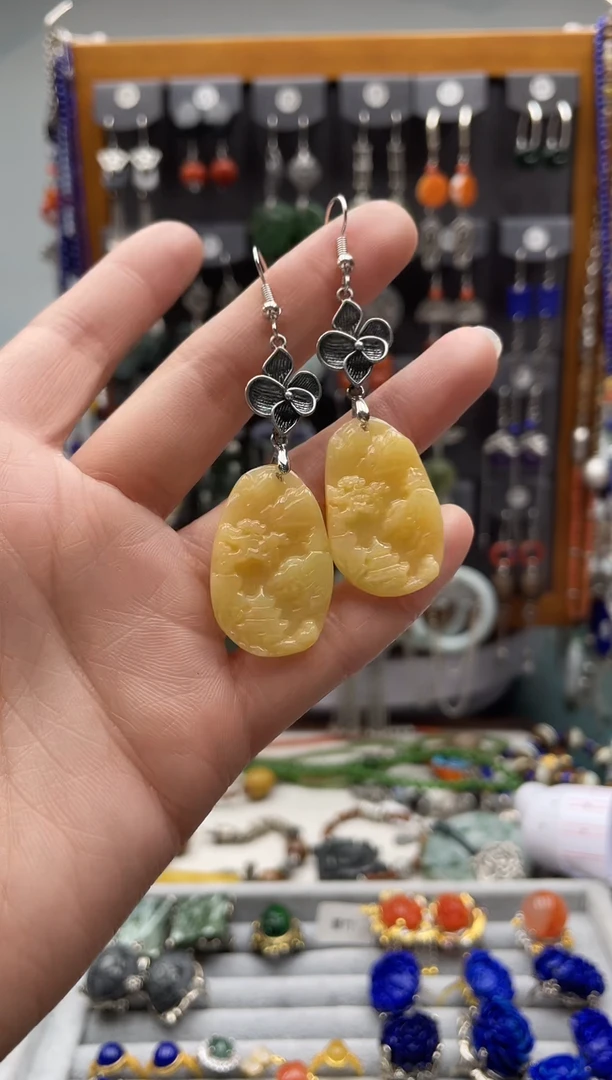 【闪购商品】翡翠耳饰合金饰品