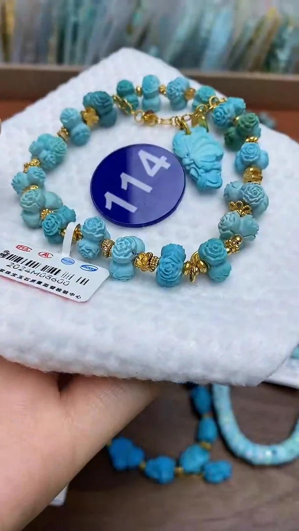 【闪购商品】绿松石手链银S925镶嵌114