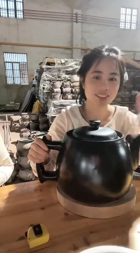 粗砂陶瓷瑕疵黑色6.0养生壶