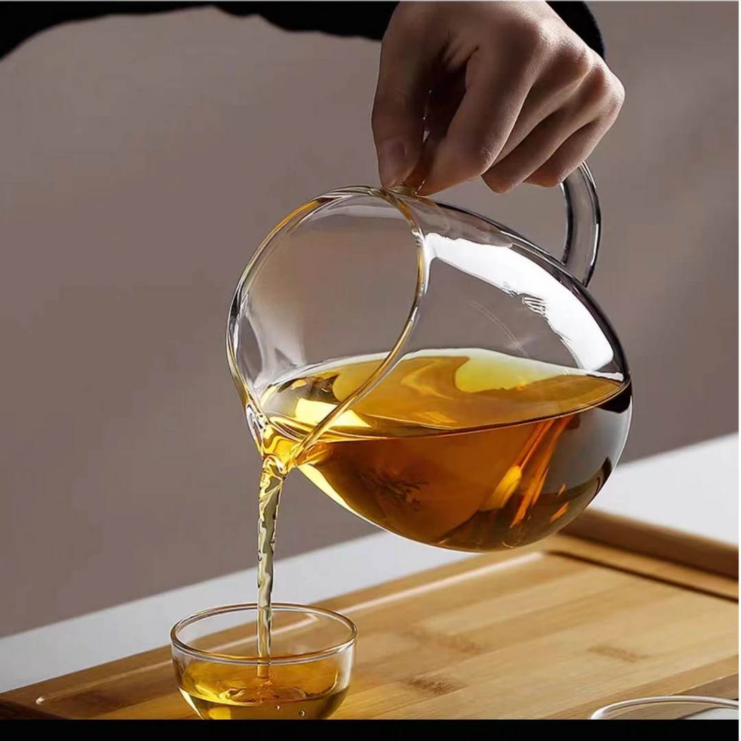 高硼硅玻璃公道杯公杯手工家用耐热透明公道杯加厚