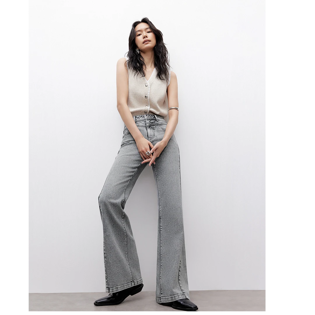 ONLY2025夏季新款时尚休闲高腰显瘦长裤喇叭裤牛仔裤女|125232014