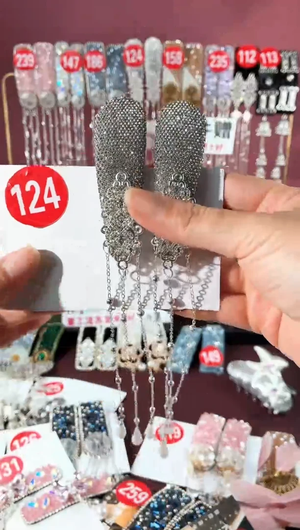 仿水晶锌合金124原创发夹1对