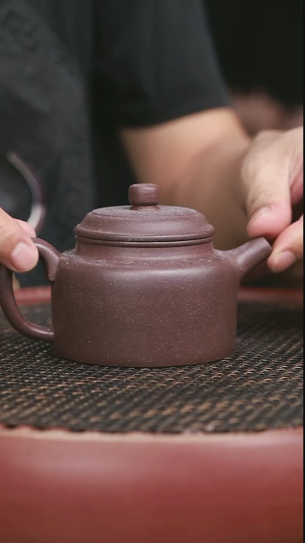 茶壶紫砂16号高砂老紫泥炮筒德中260CC微瑕