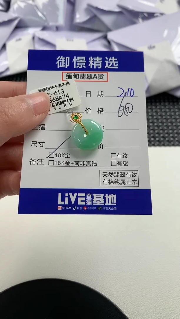 【闪购商品】翡翠颈饰18K金镶嵌16