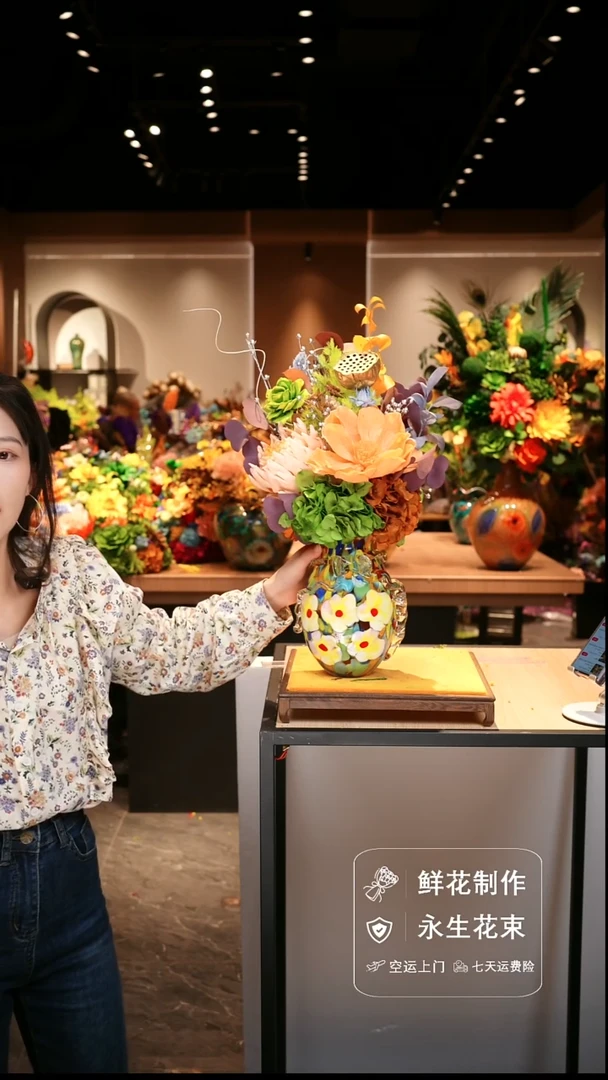 手工艺品琉璃手工花器花束空运包邮送货上门-以图片为准