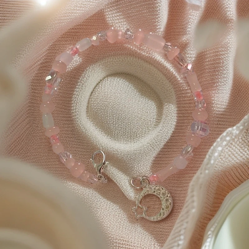 非金属仿水晶手链 银色男女通用女日韩卡其色配饰甜美时尚手饰ins