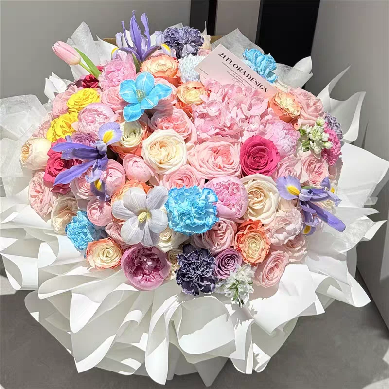 多巴胺巨型花束郁金香玫瑰花鲜花速递同城配送成都北京上海广州店