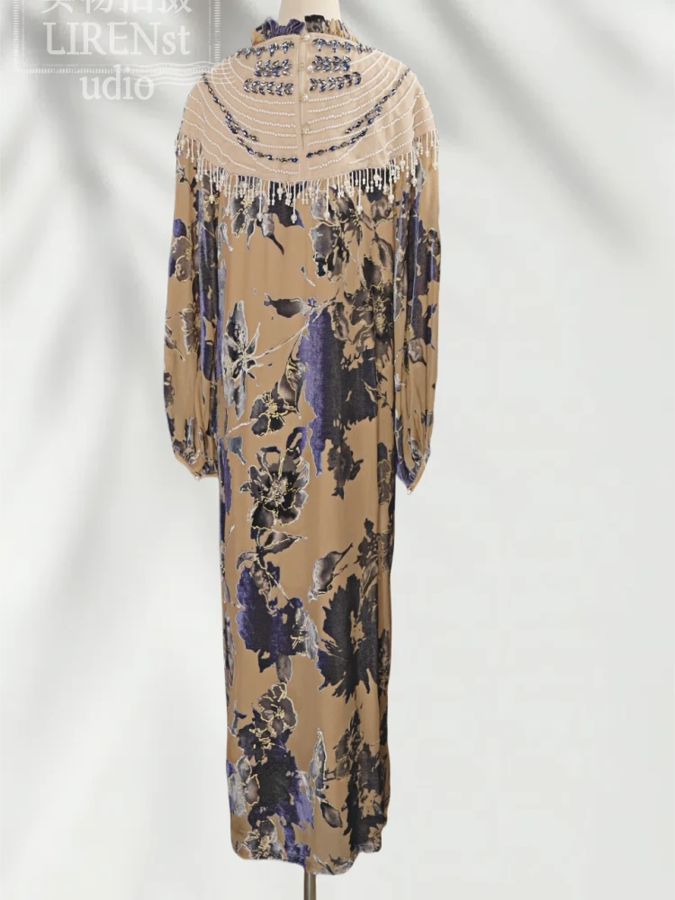 25款了然秋冬他乡连衣裙丝绒上衣流苏时尚衬衫中式气质