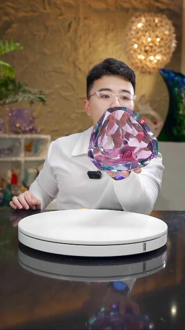 手工艺品琉璃辉****6双色三角果碗（微瑕）48号