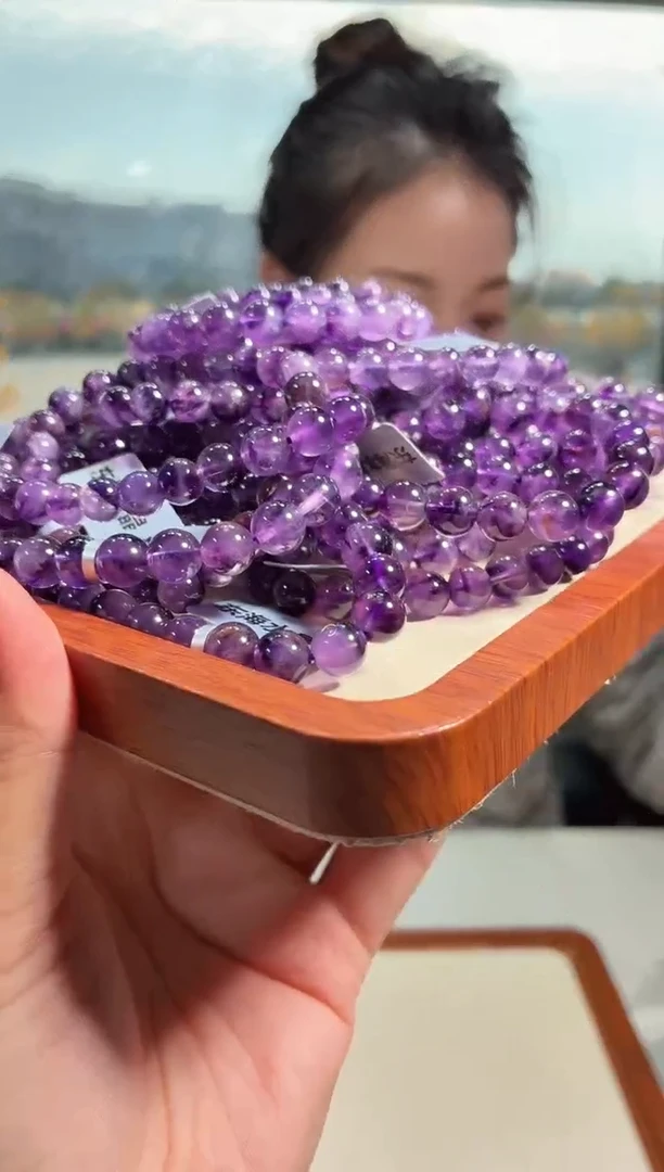 未镶嵌手链水晶7.8-8m紫超七手链多样性发一