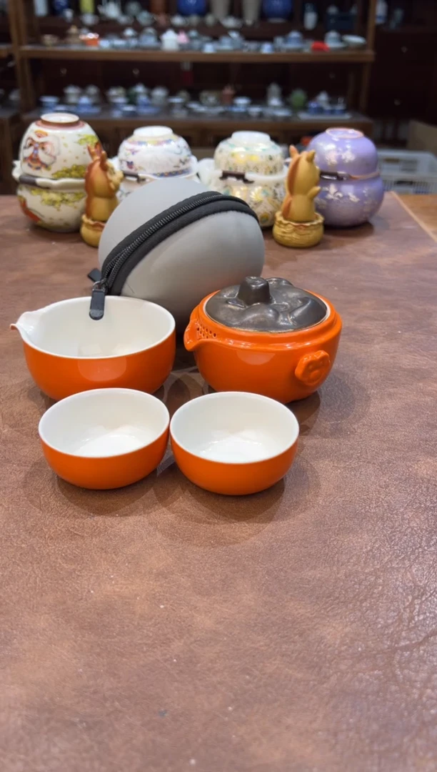 真的很便宜超好看会开片的旅行茶具