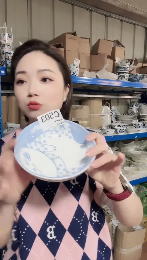 瓷片全新高端瓷器 斑点猫16cm钵一只C503