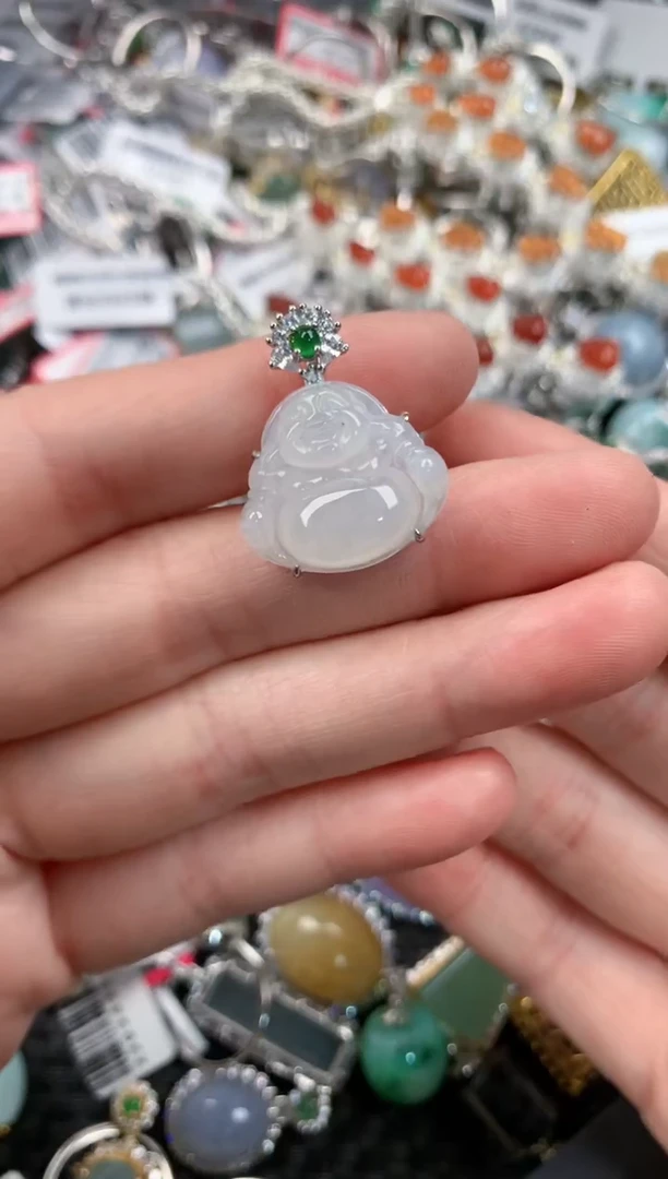 银S925镶嵌戒指翡翠777---7