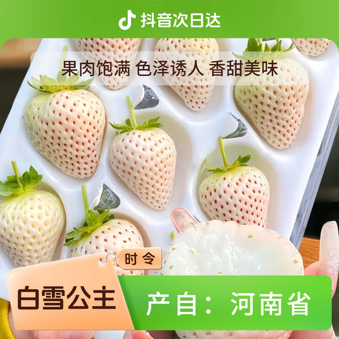 中牟姚家镇【白雪公主】草莓2盒750g 白雪公主河南省