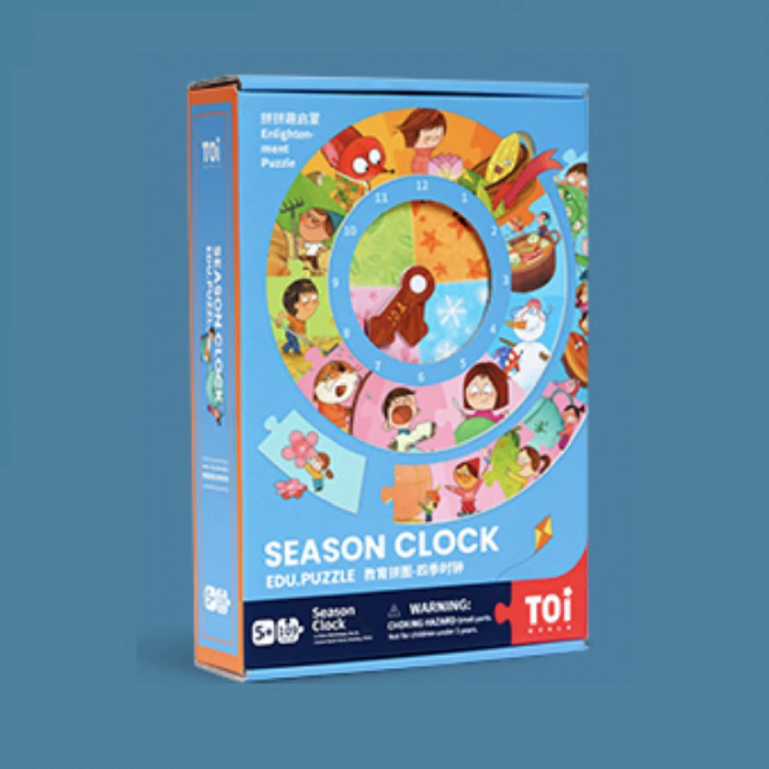 TOI图益四季时钟儿童益智玩具拼拼趣早教数学数字拼图字母拼板