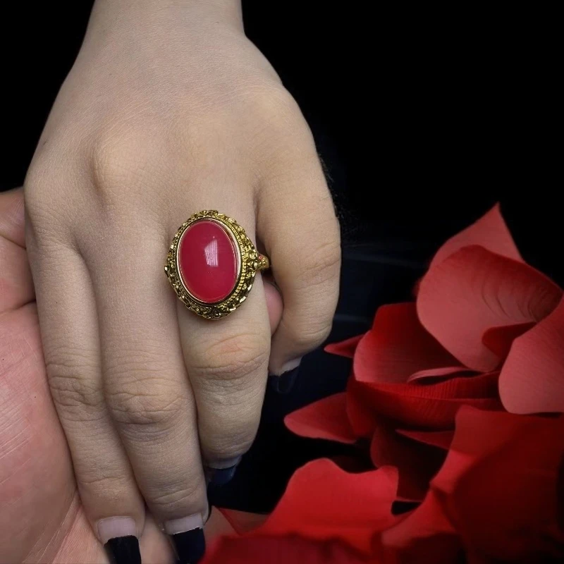 01女款满红九紫离火戒指镶嵌设计款