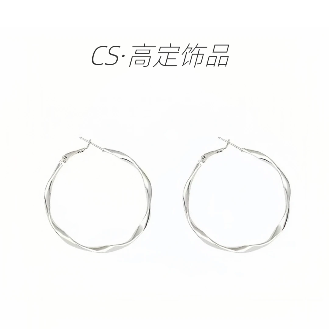 合金耳饰 E52不规则大耳圈气质时尚百搭小众欧美简约