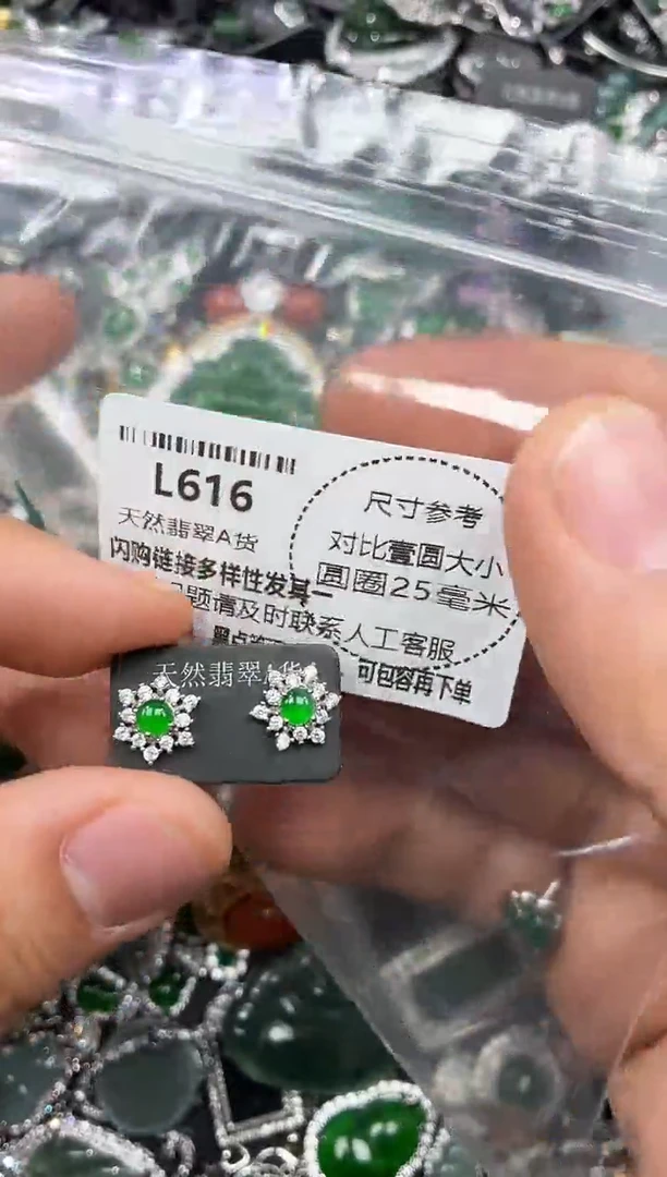 颈饰未镶嵌翡翠L616耳钉