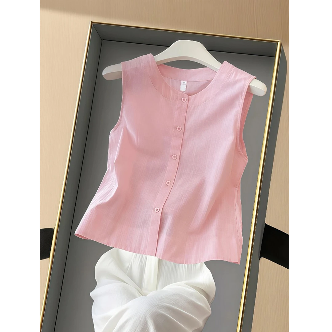 今年夏季流行欧货爆款洋气时尚小众高级感绝美独特粉色显瘦上衣女