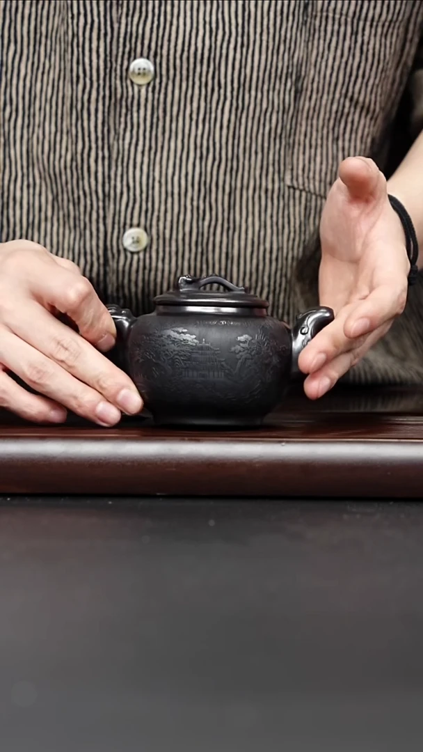 紫砂壶 如意壶石黄 范传梅