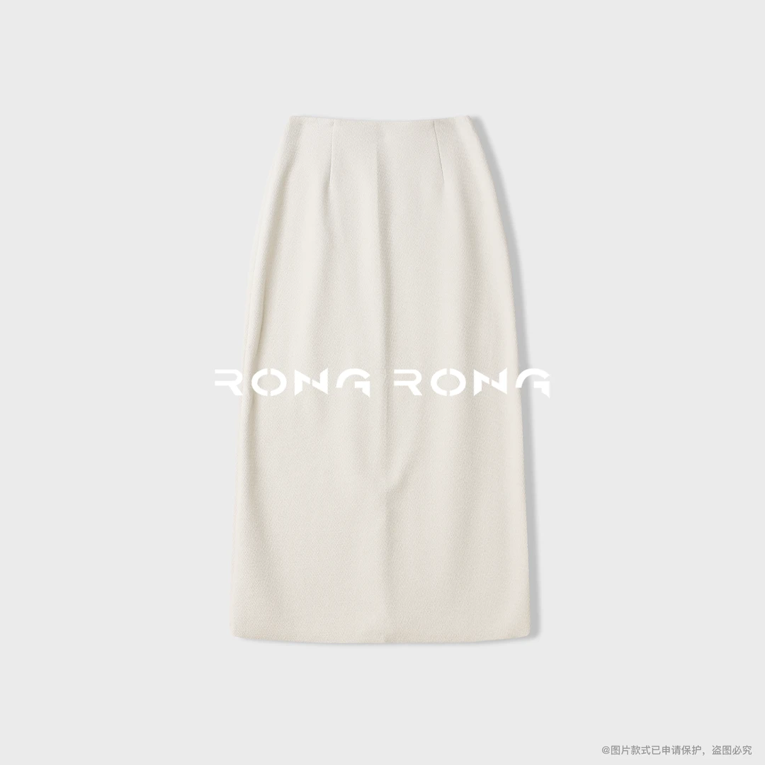 溶溶【松弛自如】RONGRONG 桑蚕丝绵羊毛混纺松弛休闲风半身裙1298