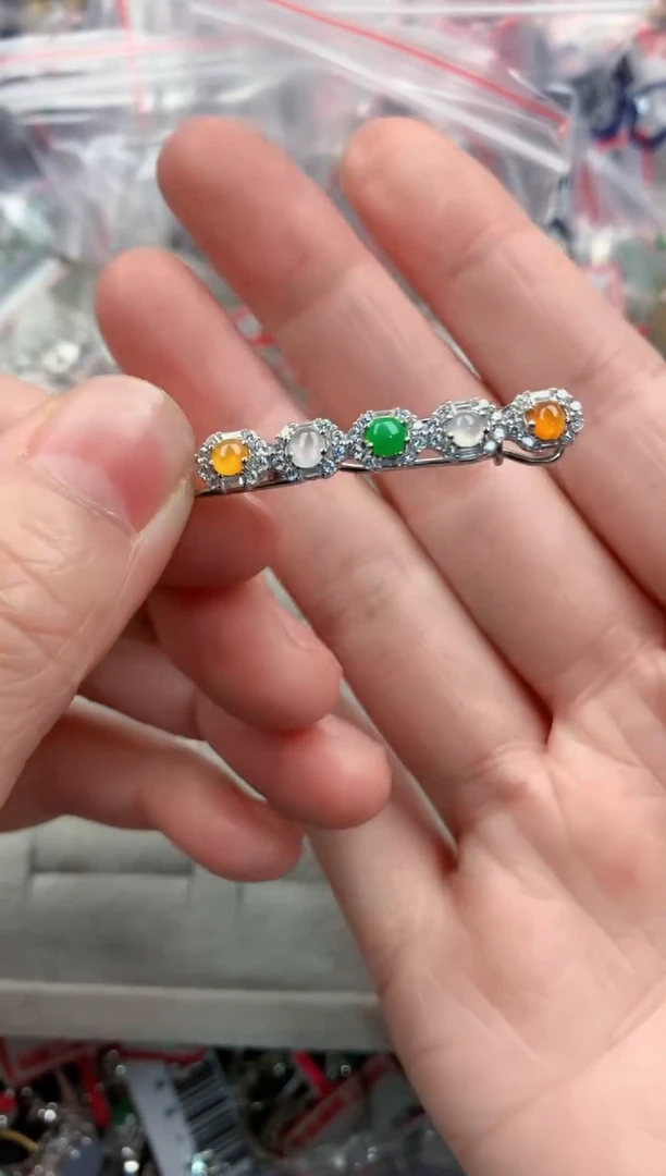 银S925镶嵌戒指翡翠7777----10