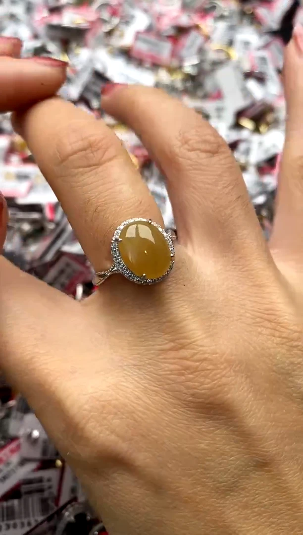 【闪购商品】翡翠戒指银S925镶嵌44444444    7