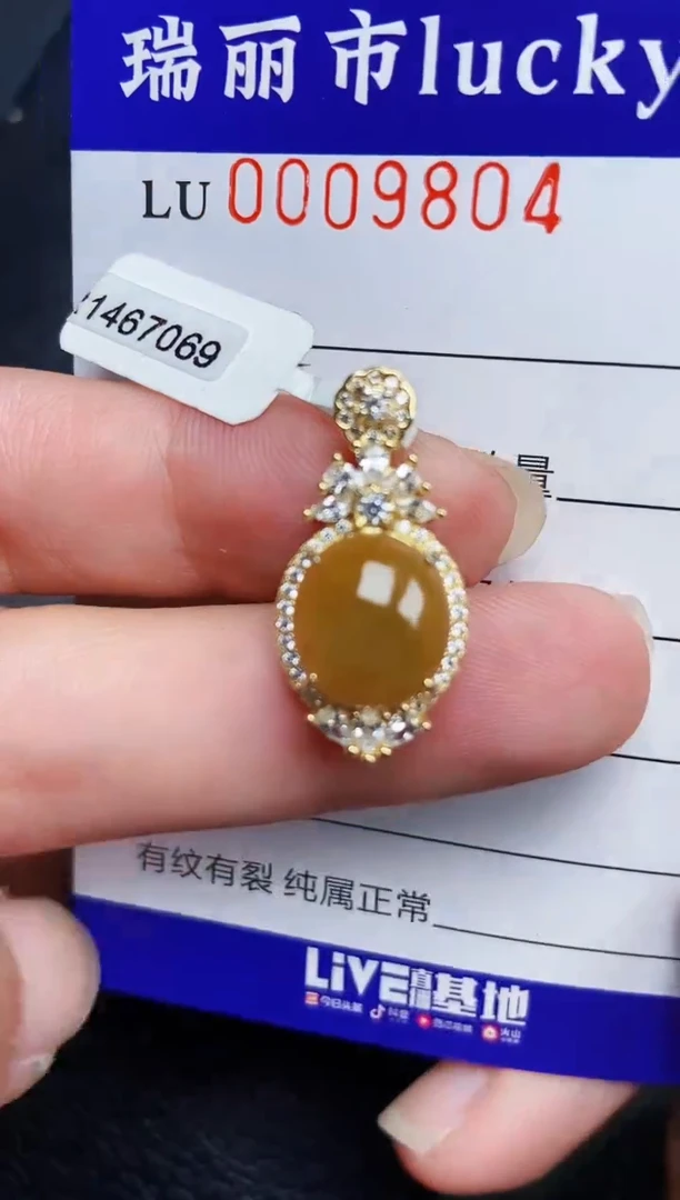 翡翠银S925镶嵌颈饰9804