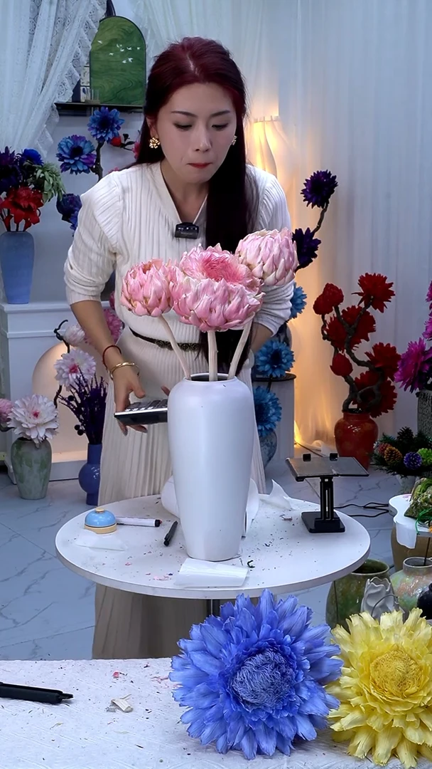 永生洋蓟桃夭3头【有染色】9634