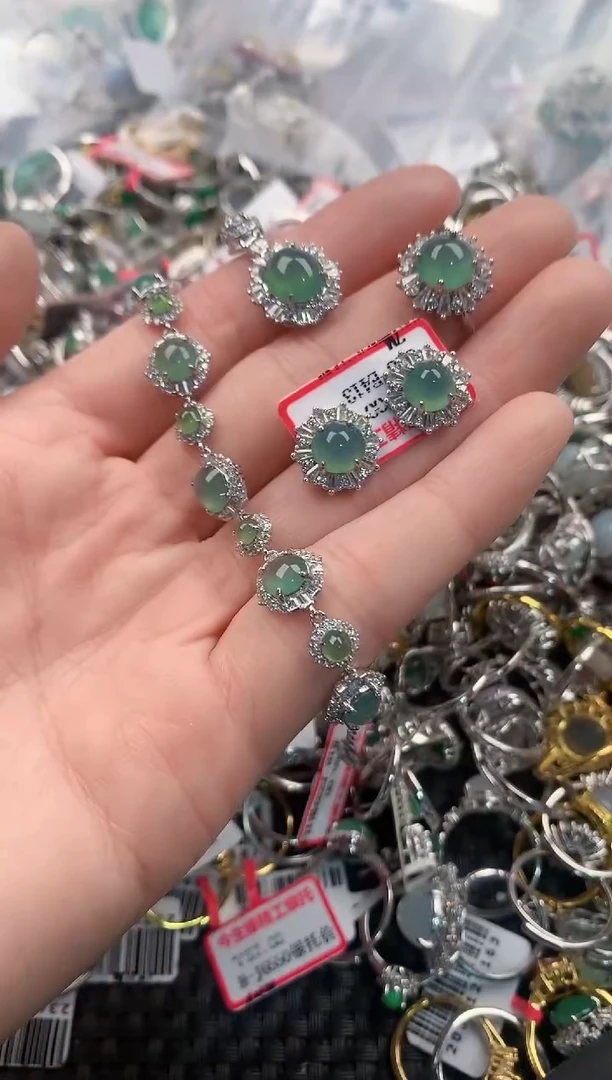 银S925镶嵌戒指翡翠111  7