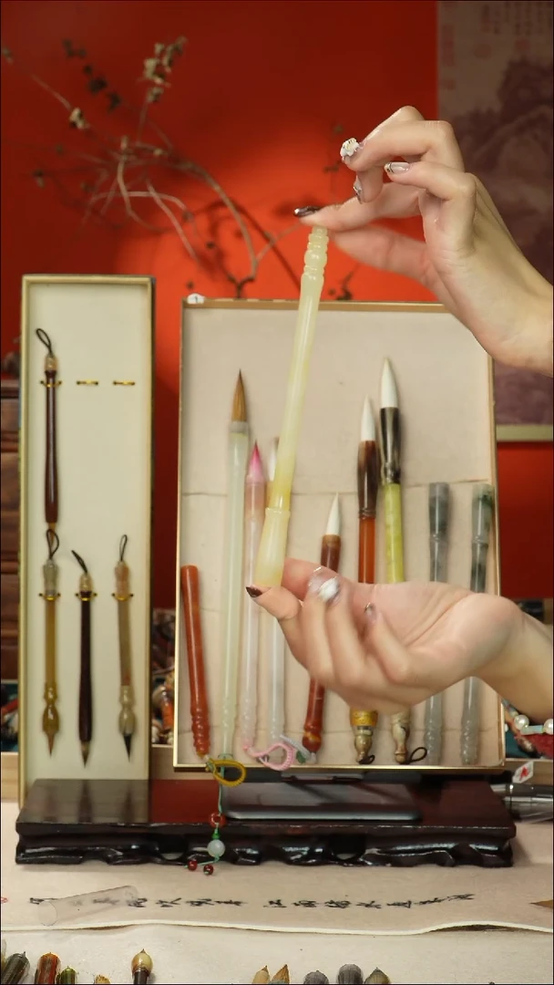 287号闪孤品高货毛笔链接 清水试笔 蘸墨不退