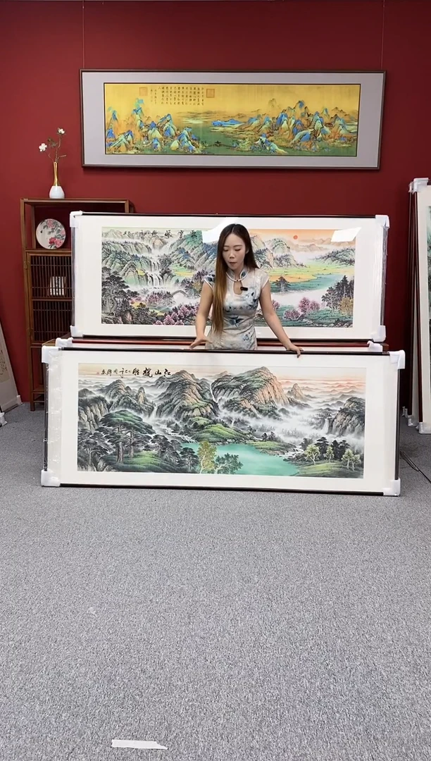国画手绘 江山揽胜 219*88
