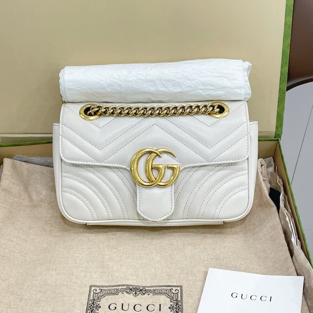 95新 GUCCI/古驰  marmont 白色马蒙 22