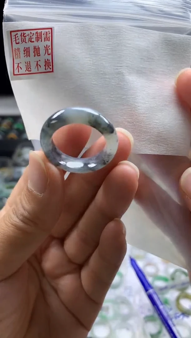 未镶嵌定制翡翠毛货需精细抛光戒圈 20#