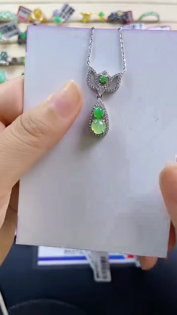 银S925镶嵌戒指翡翠翡翠 蛋面 银S925镶嵌