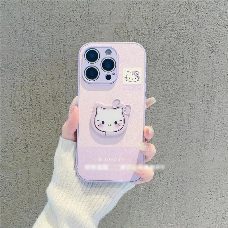 适用iPhone16/15promax可爱kitty猫支架壳小米15/14少女心vivos30