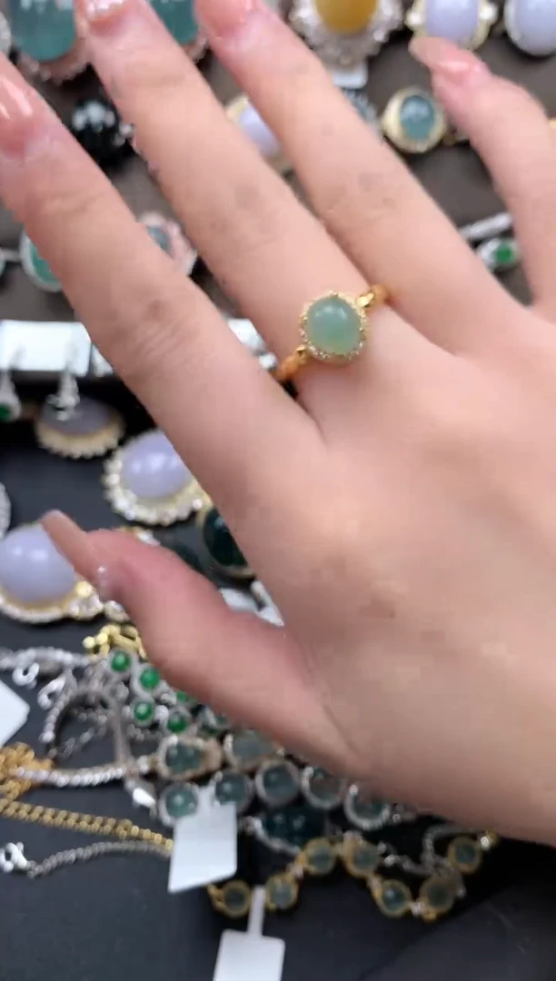 【闪购商品】翡翠戒指银S925镶嵌52141