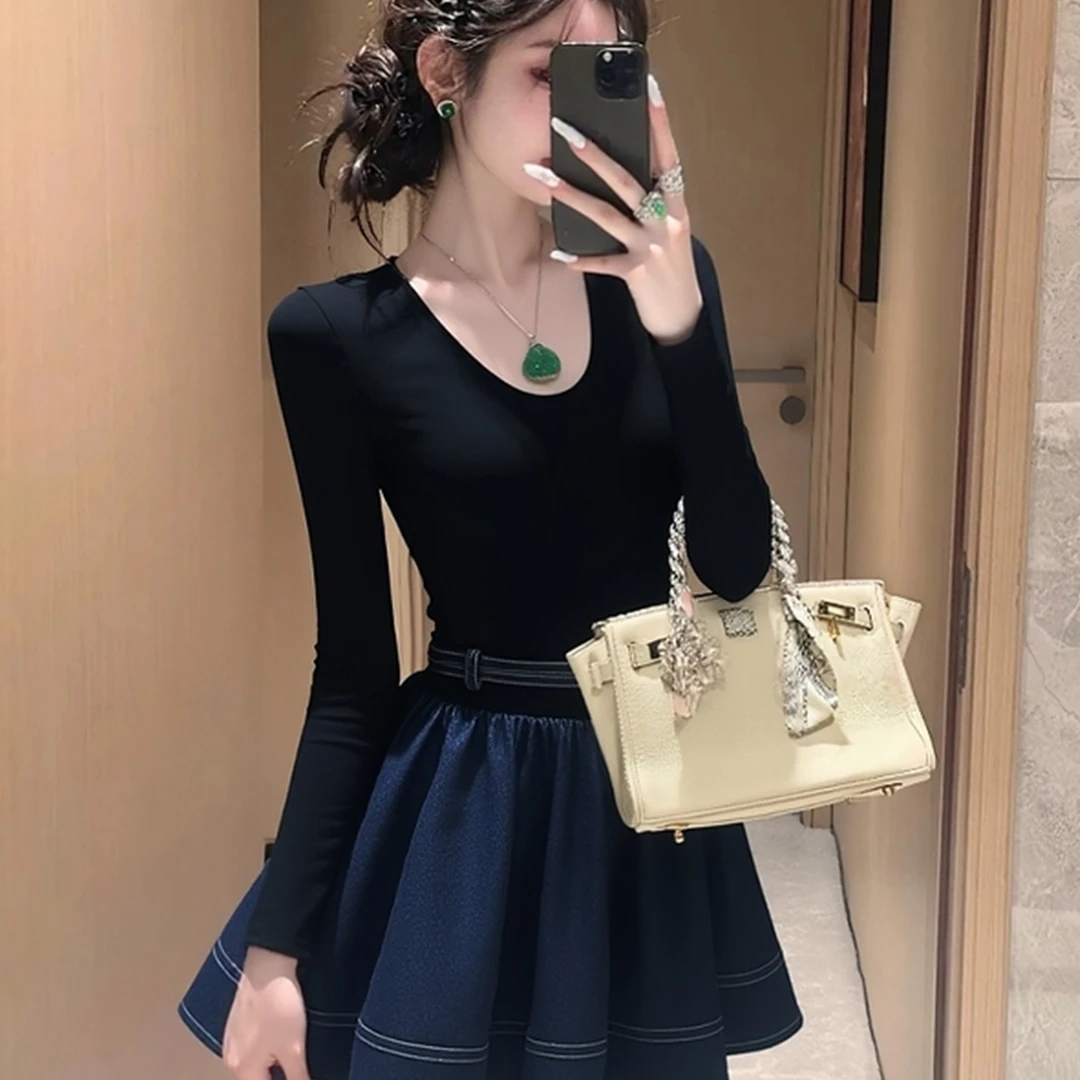 精致小个子穿搭高级感巨好看重要场合轻奢小众不撞款拼接连衣裙秋