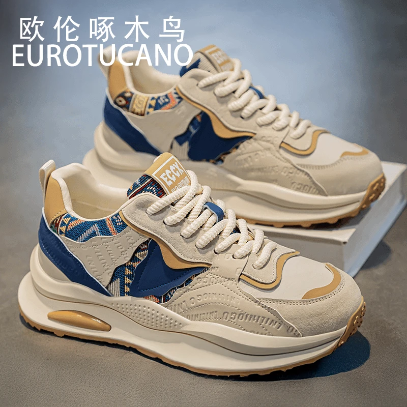 欧伦啄木鸟EUROTUCANO秋冬新款百搭休闲老爹鞋男款软底运动潮板鞋