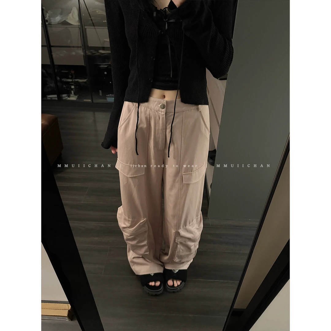 MMUIICHAN 哇真的好久没做粉色的裤子了 大口袋工装裤 料子软软的