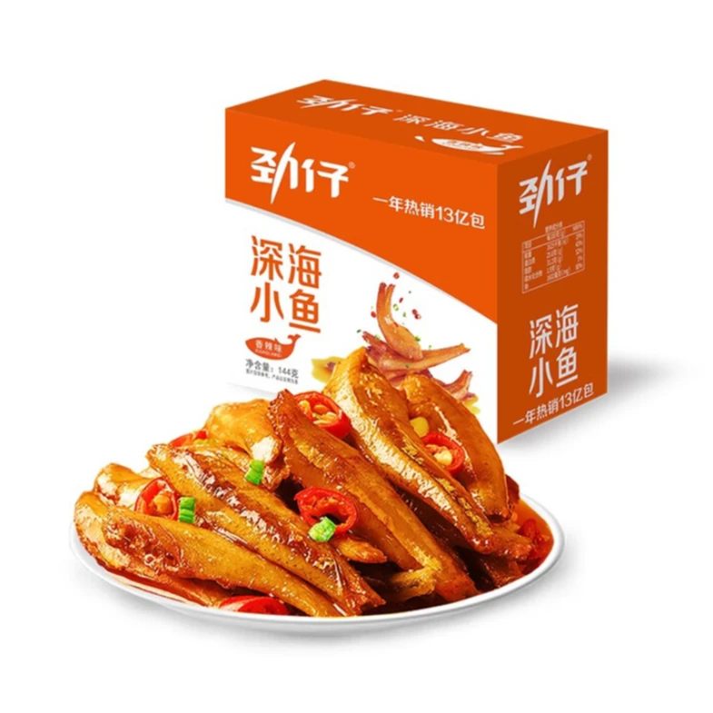 劲仔深海小鱼香辣味 整盒毛毛鱼小零食湖南特产 【到手两盒】
