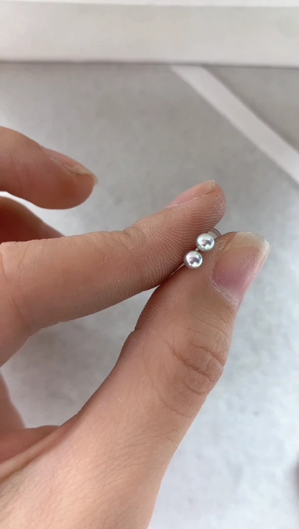 银S925镶嵌耳饰海水珍珠多样性发其一2.5mm-3mm