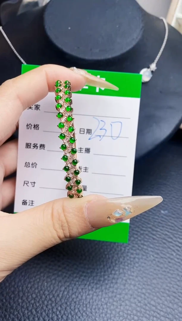 翡翠戒指银S925镶嵌0892