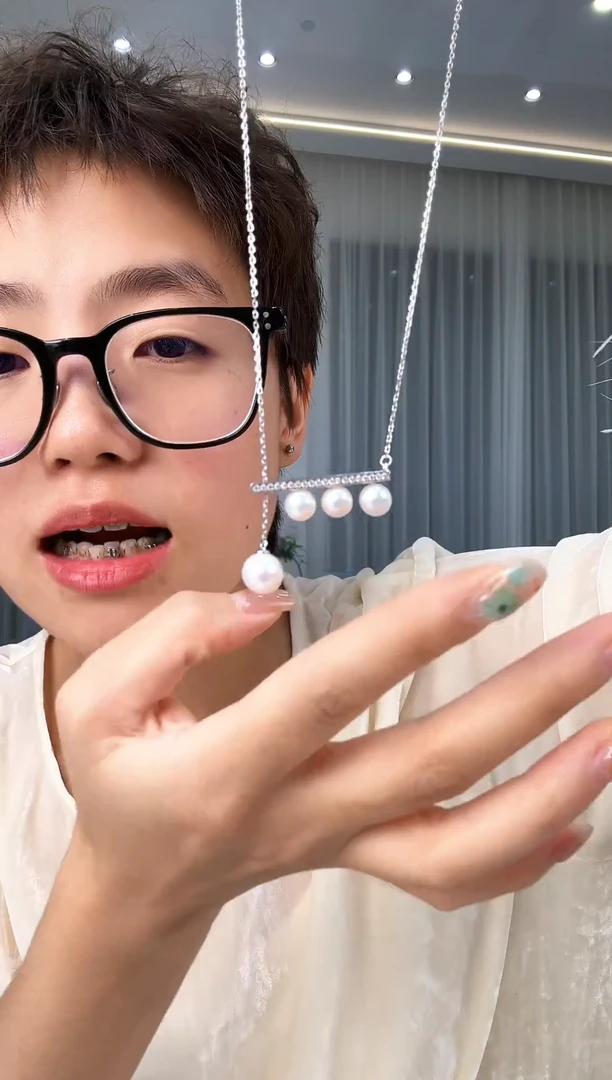 吊坠(赠链)银S925镶嵌淡水珍珠银款淡水爱迪生珍珠吊坠