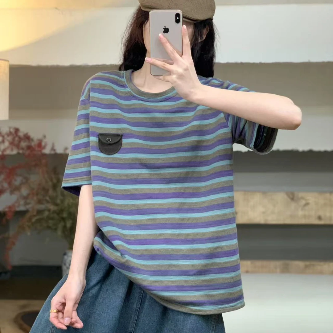 14359新款夏季休闲减龄宽松显瘦印花T恤