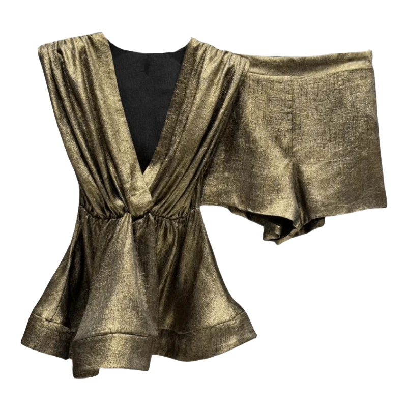 SS姗姗夏洋气轻奢上衣配休闲短裤时尚套装- 60462258*14