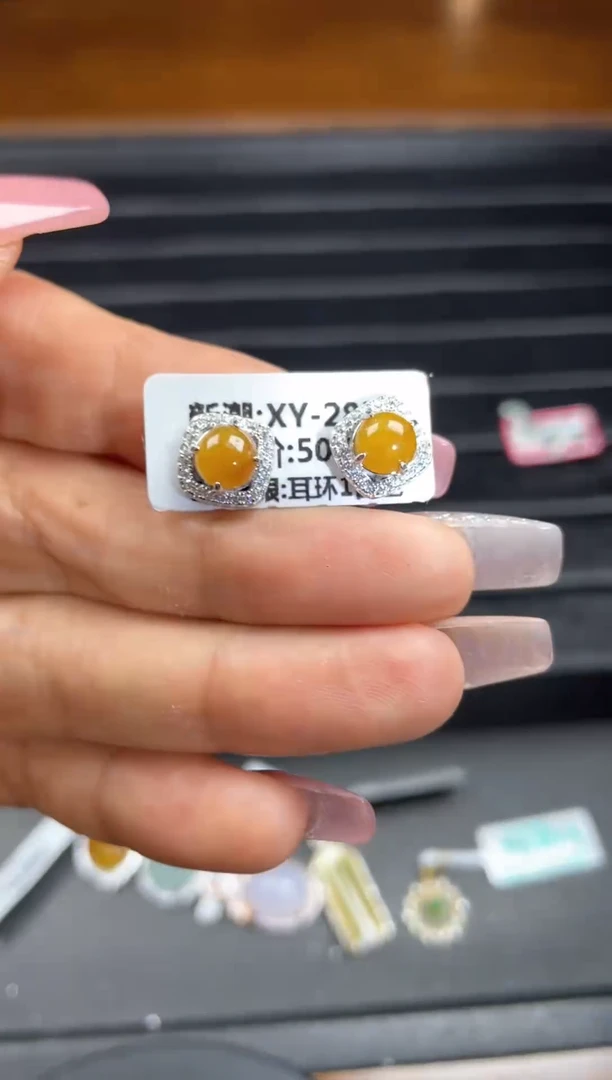 银S925镶嵌戒指翡翠天然翡翠A货